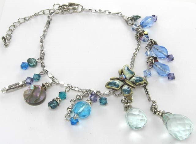 Bracelet - Bead & Crystal - Blue Carousel 1