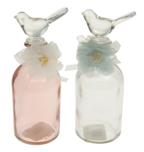 Decorative Flower Detail Bottles Set of 6 - Pink Carousel 1
