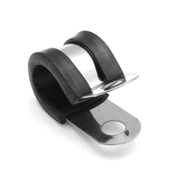 10Pcs 12mm Stainless Steel & Rubber Lined Retaining Hose P Clips Clamp Carousel 2