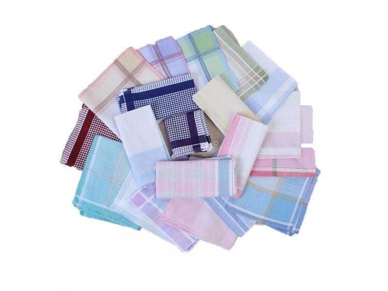 10Pcs 29*29CM Striped Plaid Men's Business Pocket Square Towel Wedding Hankies Carousel 1