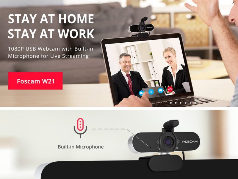 FOSCAM W21 WebCam HD 2.0MP USB Web Camera With Mic Carousel 1