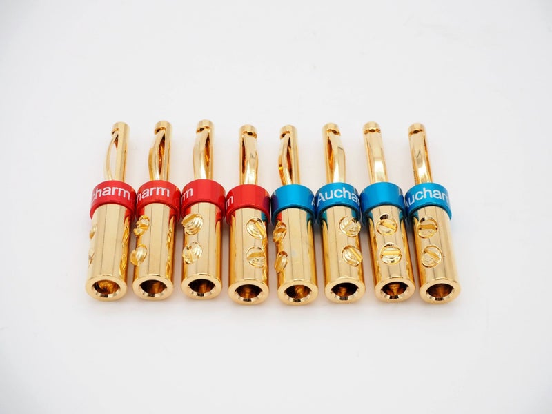 8 x Aucharm Pure 4N copper Gold Plated High-Quality Banana Plug (PC-59) Carousel 1