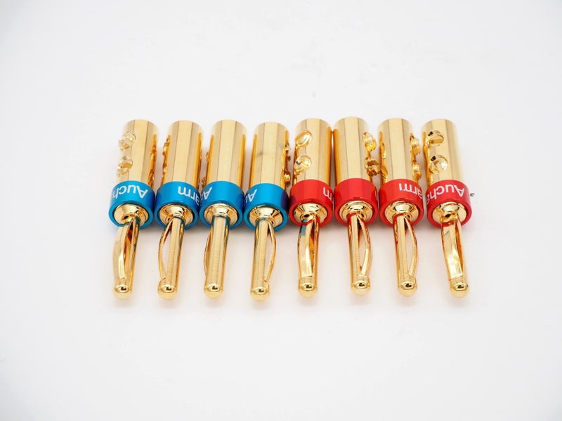 8 x Aucharm Pure 4N copper Gold Plated High-Quality Banana Plug (PC-59) Carousel 2