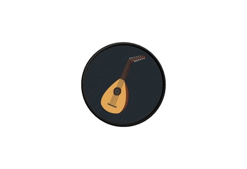 Patch badge print iron on glue mandolin music Carousel 1