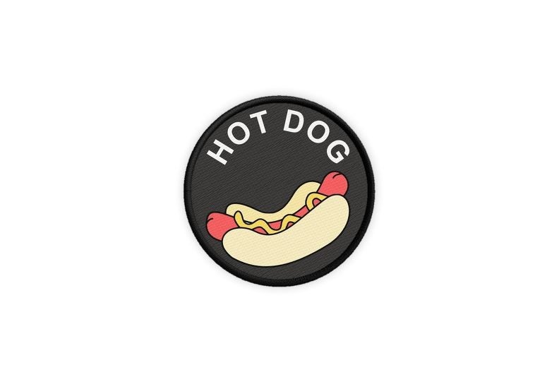 Patch badge print iron on glue hotdog hotdog Carousel 1