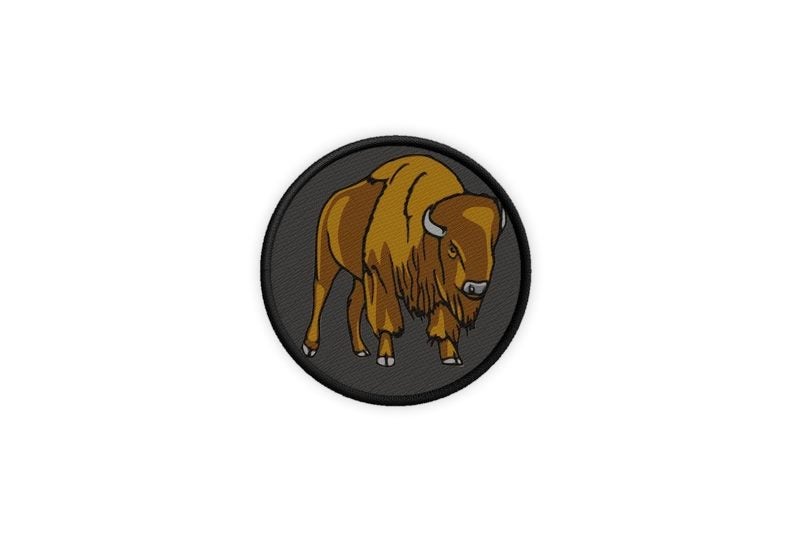Patch badge print iron on glue bison buffalo Carousel 1