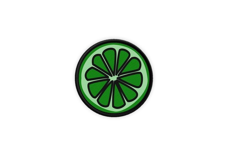 Patch badge print iron on glue lime green limon Carousel 1