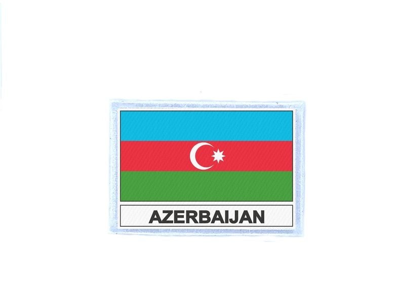 Patch badge iron on glue flag country AZ azerbaijan Carousel 1