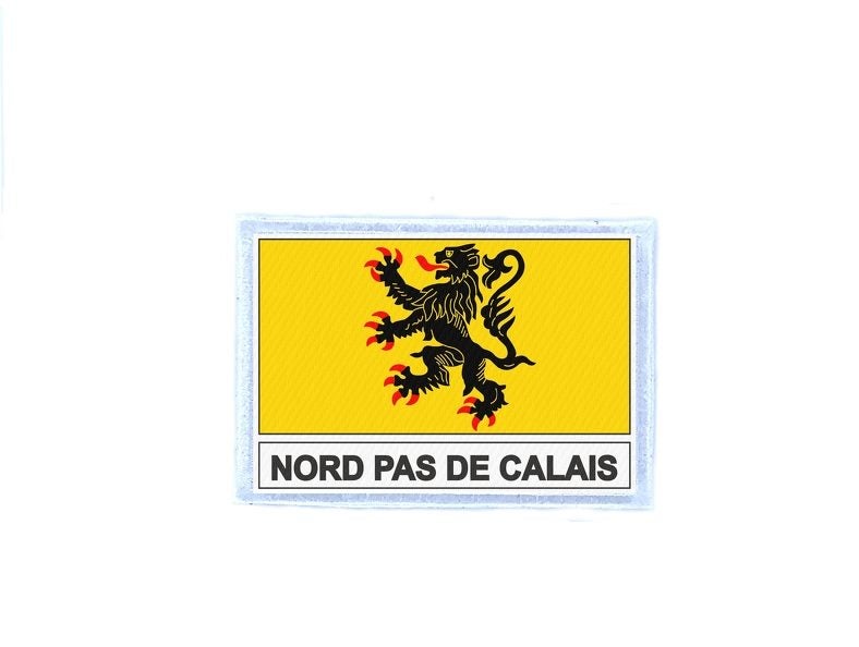 Patch badge iron on glue flag country pas de calais nord Carousel 1