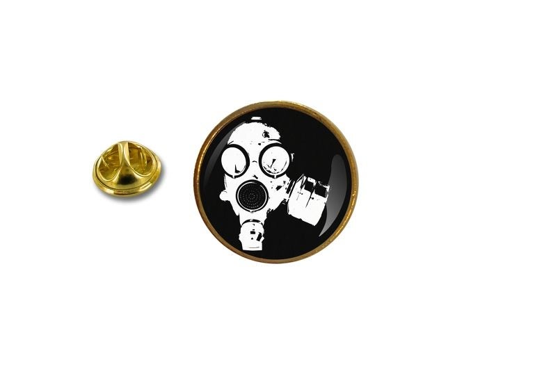 pins pin's badge metal lapel hat button gas mask Carousel 1