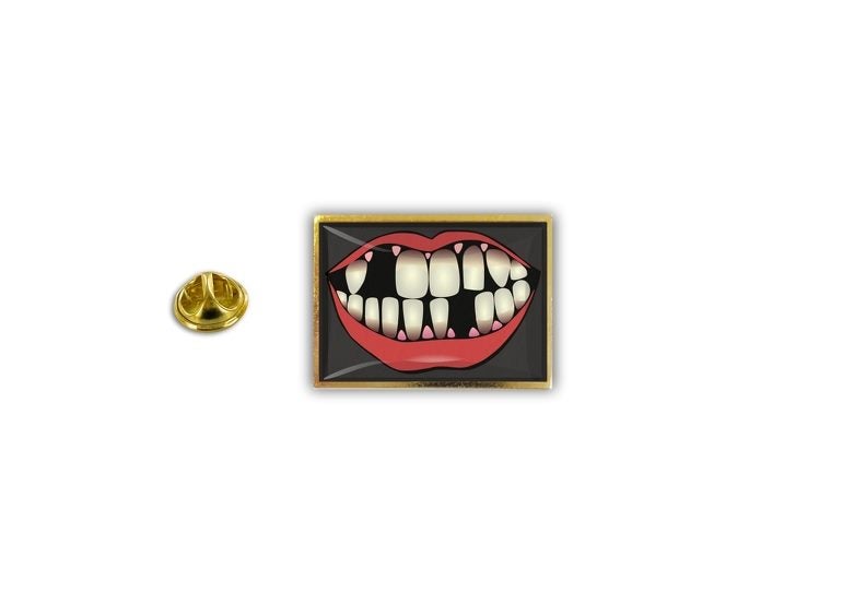 pins pin's badge metal lapel hat button tooth mouth Carousel 1