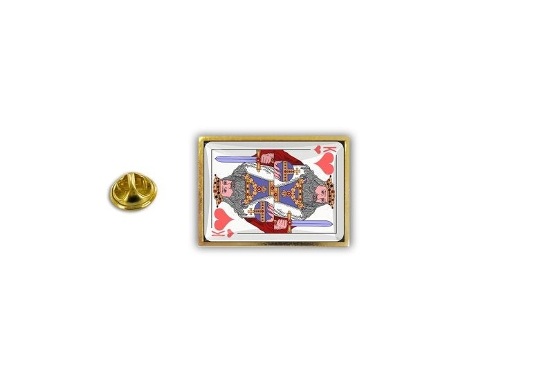 pins pin's badge metal lapel hat button card king of hearts Carousel 1