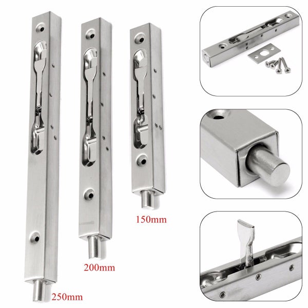 Slide Lock 304 Stainless Steel Flush Latch Bolt for Home Gate Door Security Guar Carousel 1