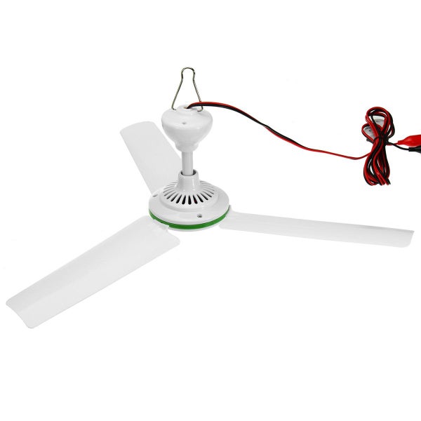 DC 24V Solar Power Ceiling Fan Portable Solar Fan with Switch 3 Blade Caravan Carousel 8