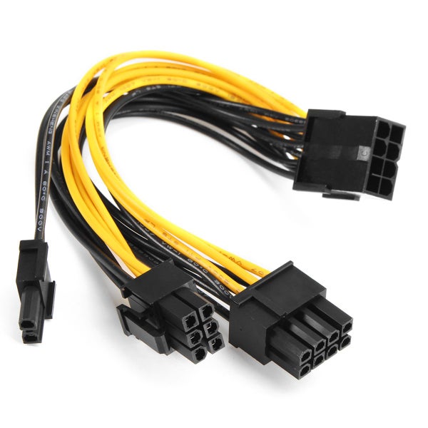5pcs PCI-E 8-pin to 2x 6+2-pin Power Splitter Cable PCIE PCI Express Splitter Ri Carousel 1