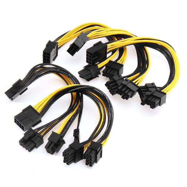 5pcs PCI-E 8-pin to 2x 6+2-pin Power Splitter Cable PCIE PCI Express Splitter Ri Carousel 5