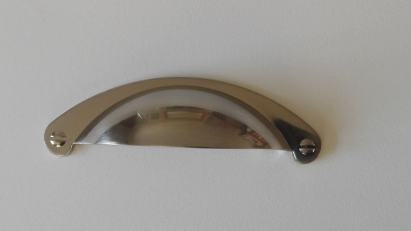 Antique Half Round Shell Pull Handle - Brushed Satin Carousel 1