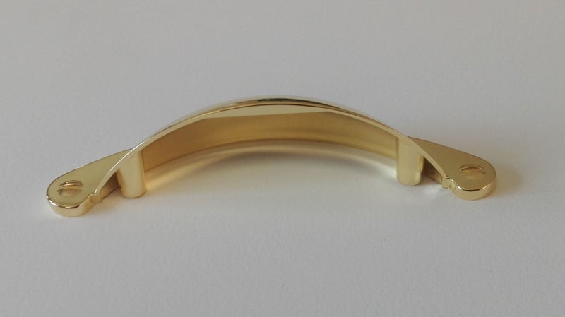 Antique Half Round Shell Pull Handle - Shiny Gold Carousel 2