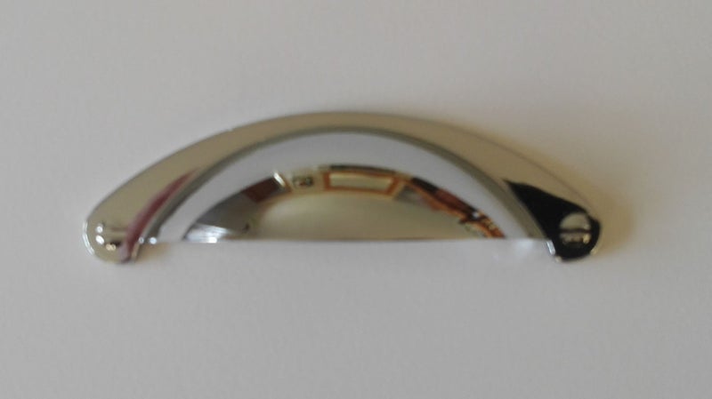 Antique Half Round Shell Pull Handle - Chrome Carousel 1