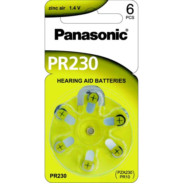 Panasonic Hearing Aid 10 PR230H Batteries 6 Pack Carousel 1