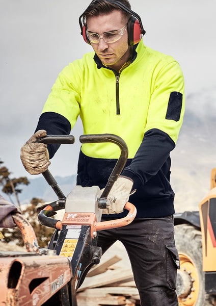 Syzmik Unisex Hi Vis Half Zip Pullover - 4 Colour Options - Sizes 2XS to 7XL Carousel 2