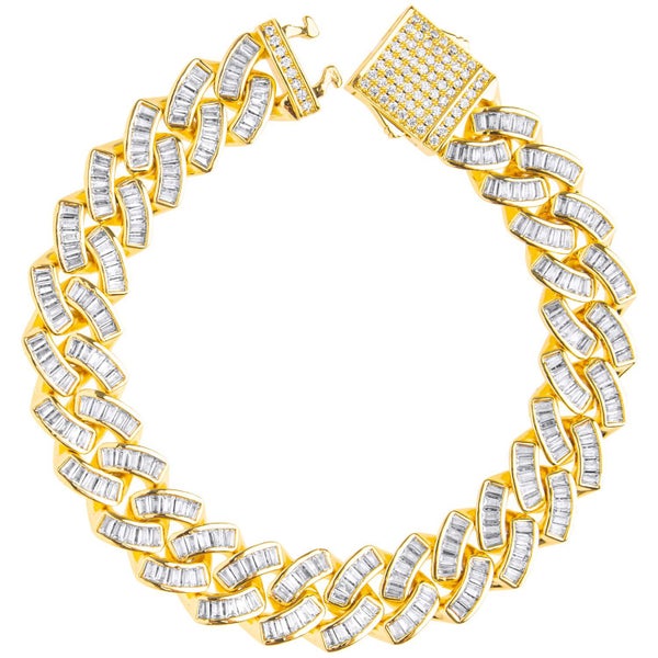 ICED OUT Cuban Link Bling Bracelet - Baguette 12mm Carousel 1