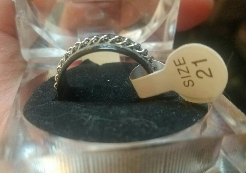 Black titanium steel alloy band with chain detail Carousel 2