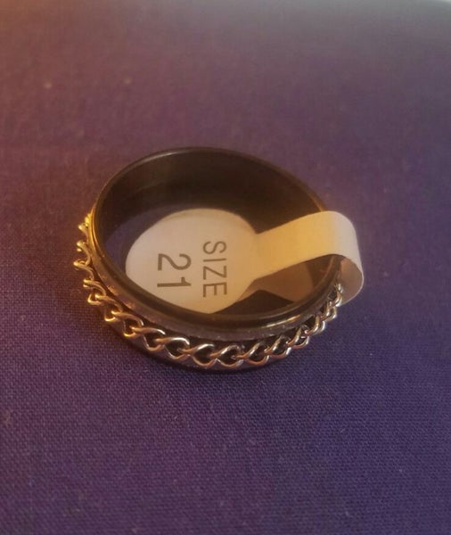 Black titanium steel alloy band with chain detail Carousel 3