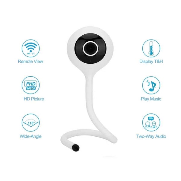 Baby Monitor, Temperature& Humidity detection 1080 IP WiFi camera Carousel 1