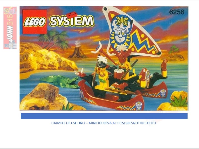 GENUINE LEGO 1994 PIRATES PART - ISLANDERS CANOE with STICKERS on both sides Carousel 3