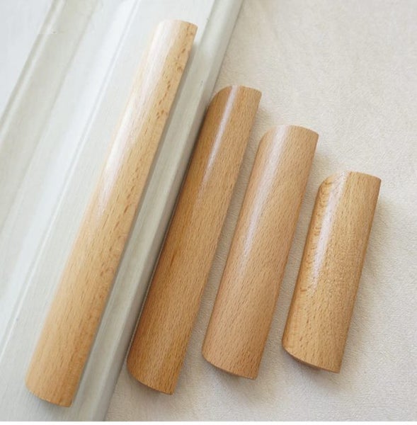 mid century wooden furniture handle 160mm screws dictance cc solid beech Carousel 1