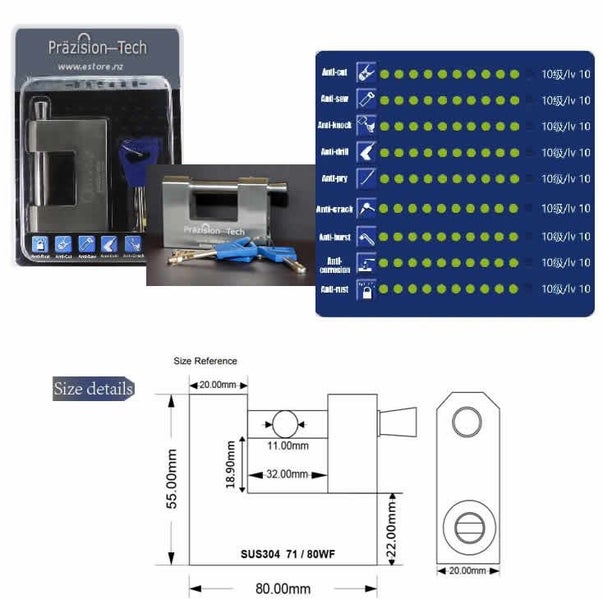 Container Locks 80mm by Prazision-Tech Carousel 8