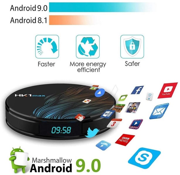 HK1 Max Android 11.0 Smart TV Box 2.4G/5G WiFi model 4GB RAM 32GB ROM Carousel 2