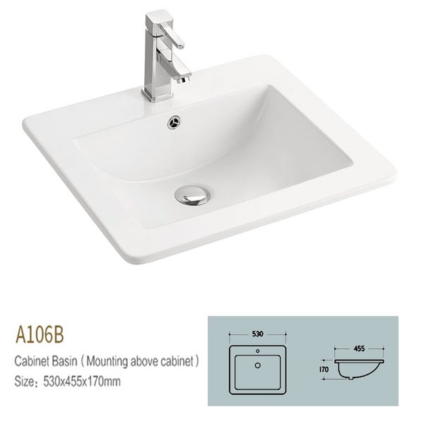 Ceramic Inset Vanity Counter Top Basin Sink - Lennox Bathroom Carousel 1