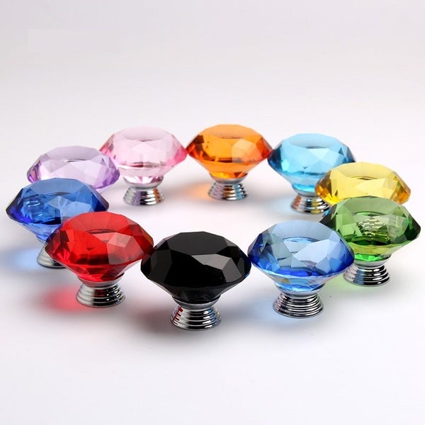 40mm Green Glass Crystal Drawer Cabinet Knob 40x31mm Carousel 2