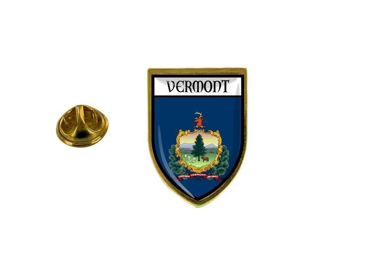 pins pin's flag national badge backpack hat shield world usa vermont Carousel 1