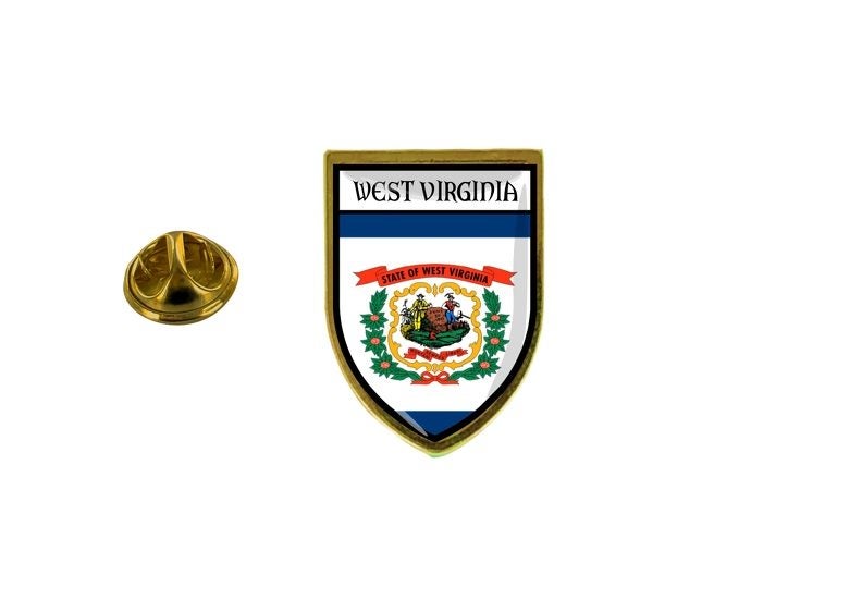 pins pin's flag national badge backpack shield world usa west virginia Carousel 1