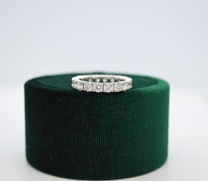 NEW NICE! Quality Platinum 3.00ctw Diamond Full Eternity Band Wedding Ring Carousel 2