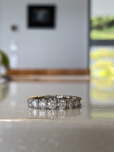NEW NICE! Quality Platinum 3.00ctw Diamond Full Eternity Band Wedding Ring Carousel 7