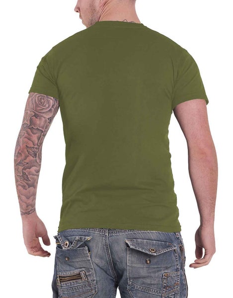 Green Day T Shirt Grenade Band Logo new Official Mens Organic Military Green Carousel 2