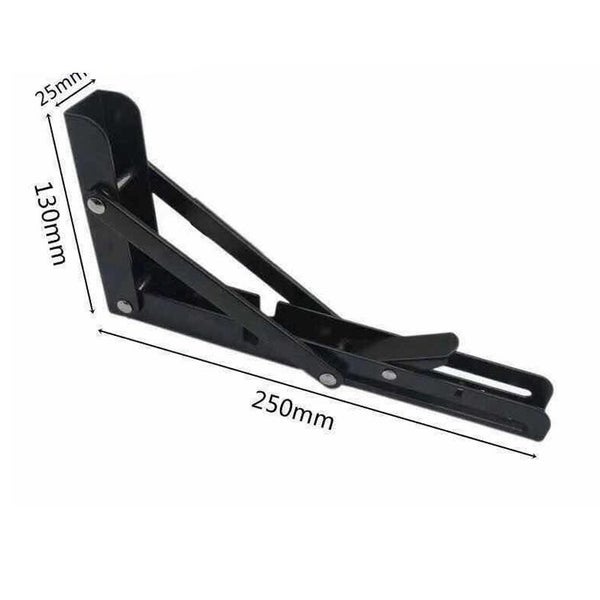 2PCS 10'' Folding Wall Shelf Bracket -Black Carousel 1