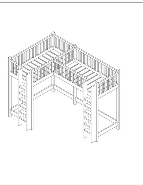 Double Loft bed, 100% NZ pine, made in NZ Carousel 11