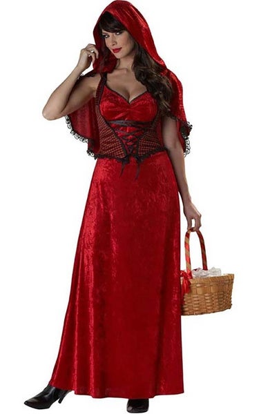 LITTLE RED RIDING HOOD ADULT WOMENS FANCY DRESS HALLOWEEN COSTUME Carousel 1