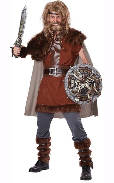MIGHTY VIKING ADULT MENS FANCY DRESS HALLOWEEN SCANDINAVIAN COSTUME Carousel 1