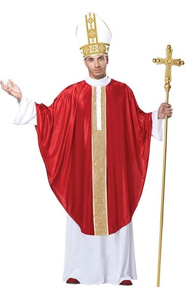 THE POPE PLUS SIZE PRIEST RELIGIOUS ADULT MENS FANCY DRESS COSTUME Carousel 1