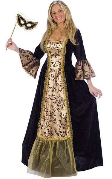 MASQUERADE QUEEN MEDIEVAL BALL MASK VICTORIAN FANCY DRESS HALLOWEEN COSTUME Carousel 1