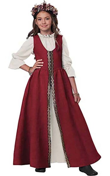 RENAISSANCE FAIRE MEDIEVAL PRINCESS DRESS CHILD GIRLS COSTUME Carousel 1