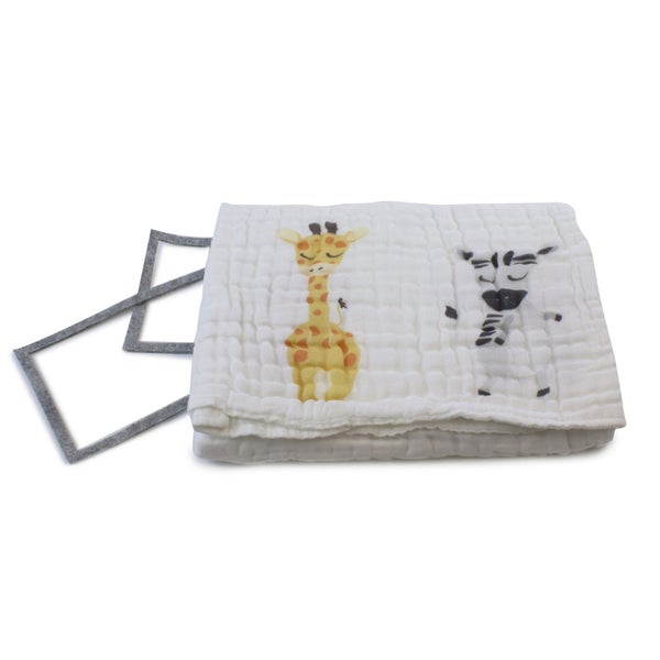 Bubba Blue Zoo Animals Milestone Muslin Blanket Carousel 4