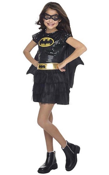 LICENSED SEQUIN BATGIRL BATMAN TUTU CHILD GIRLS SUPER HERO BOOK WEEK COSTUME Carousel 1
