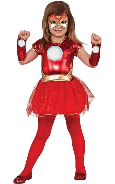 LICENSED IRON MAN CHILD GIRLS TODDLER TUTU DRESS AVENGERS SUPERHERO COSTUME Carousel 1